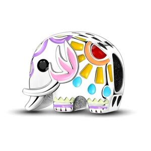 925 Silver Colorful Elephant Charm - NWT